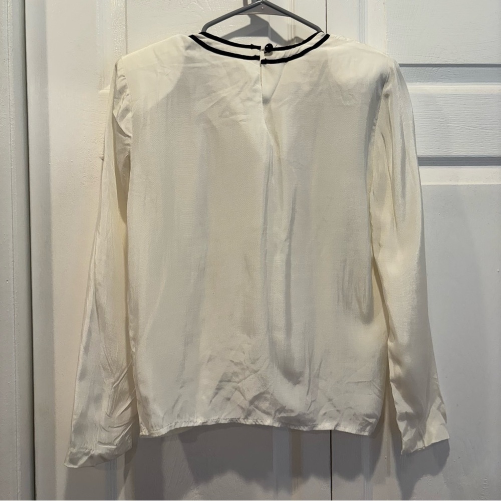 Vintage Francine B White Rosette Blouse - Size 5/6 - Picture 6 of 8